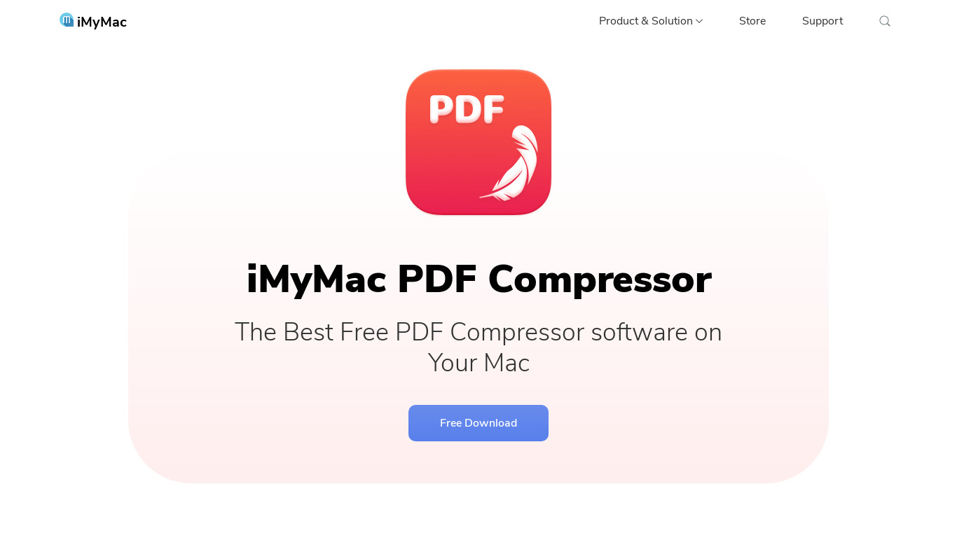 iMyMac PDF Compressor Landing page