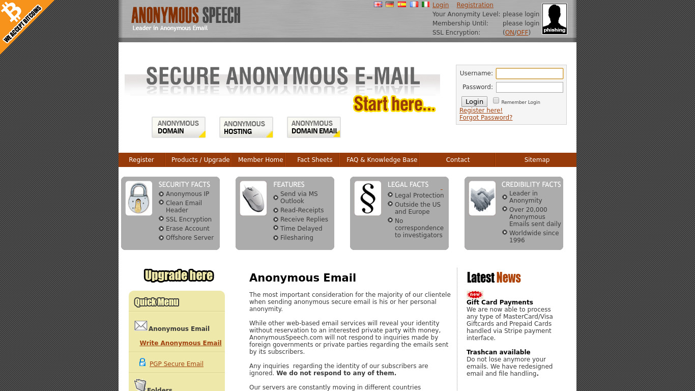 AnonymousSpeech Landing page