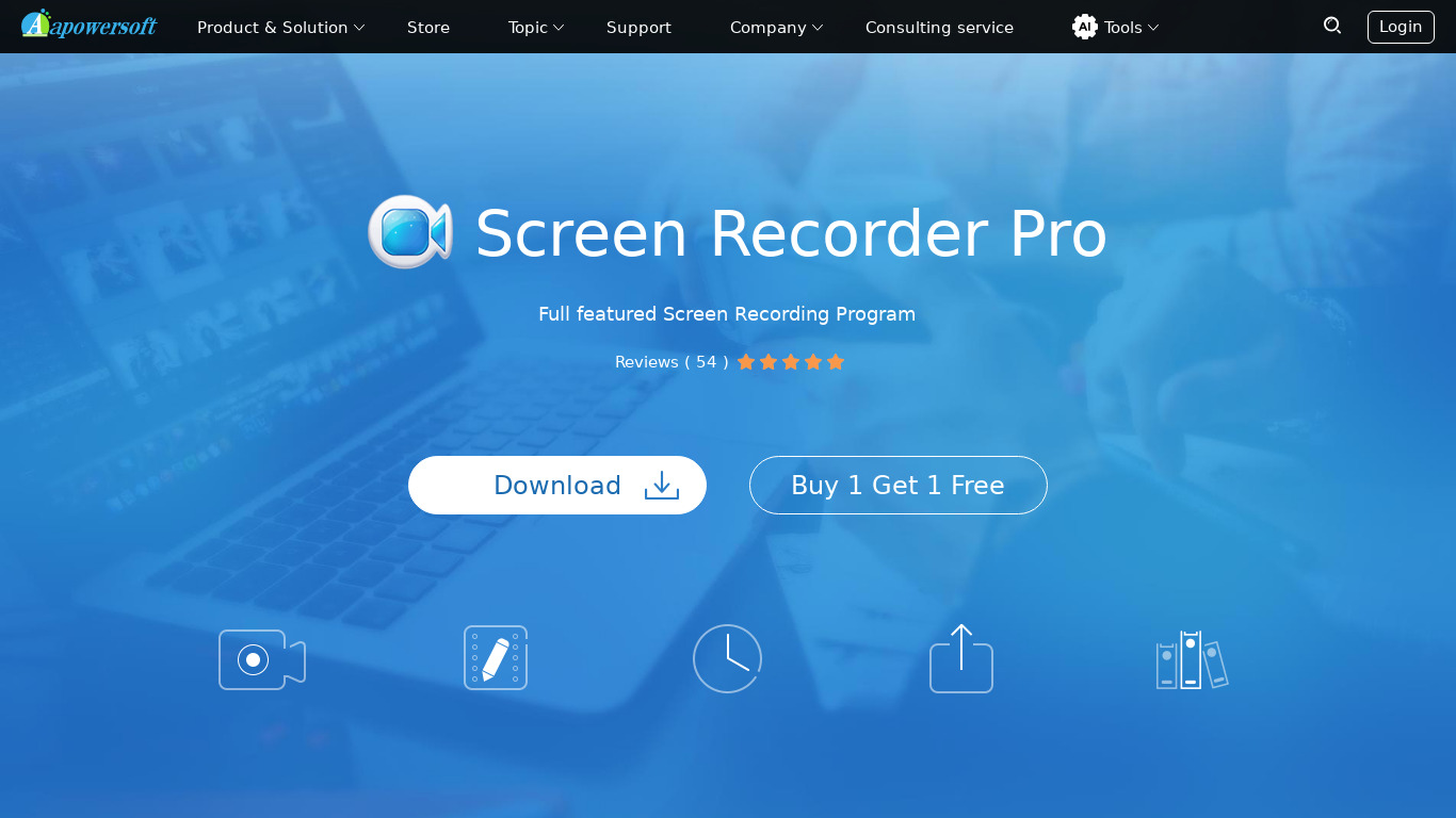 Apowersoft Screen Recorder Landing page