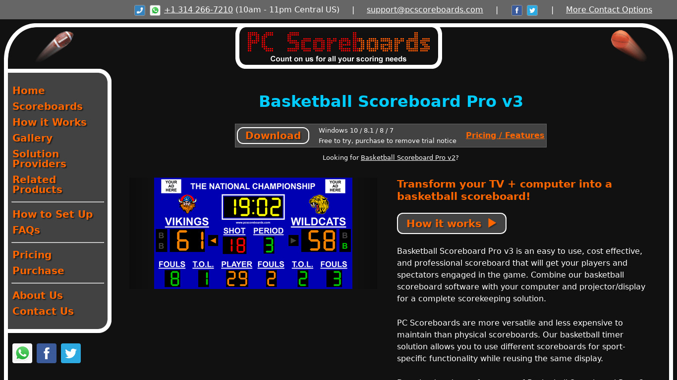 Basketball Scoreboard Pro Landing page