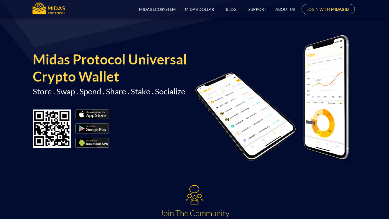 Midas Protocol Wallet Landing page
