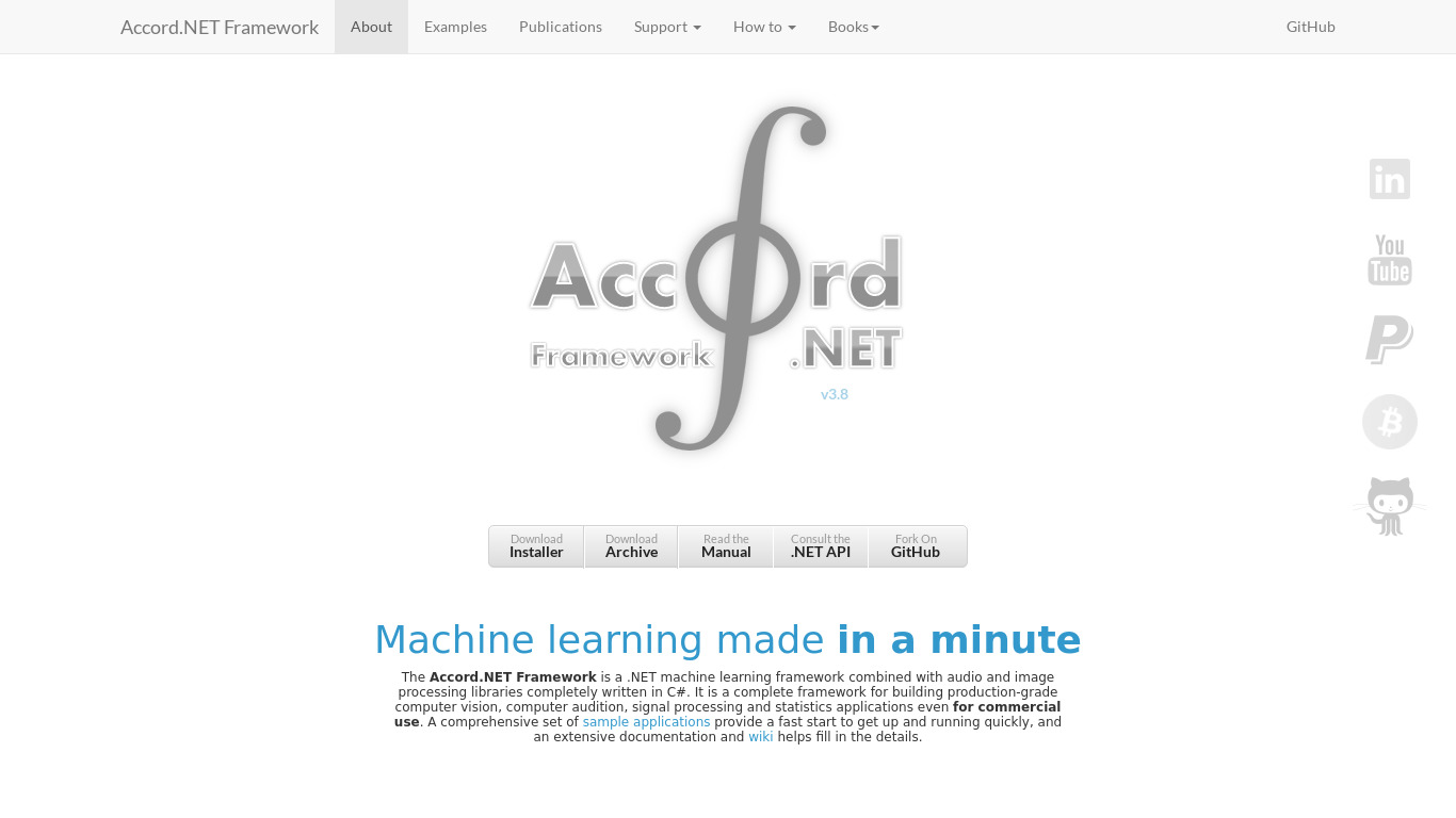 Accord.NET Framework Landing page