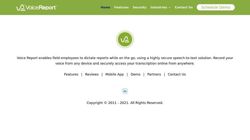 Voice Report Landing Page