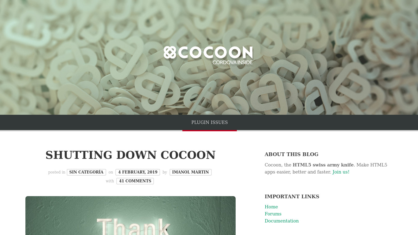 Cocoon.io.io Landing page