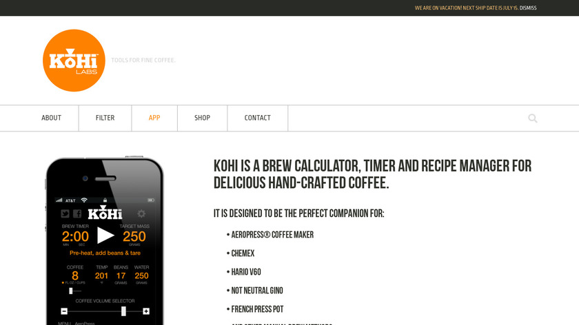 Kohi Landing Page