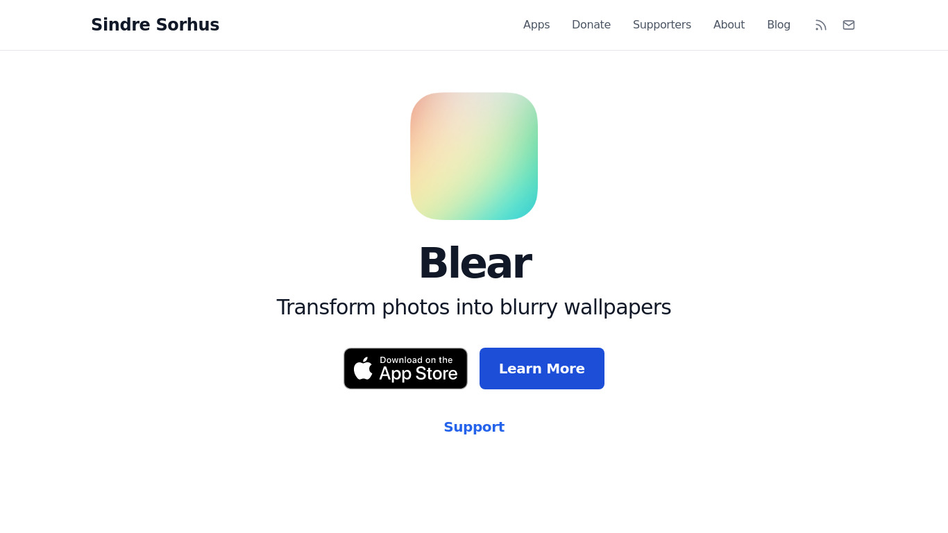 Blear Landing page