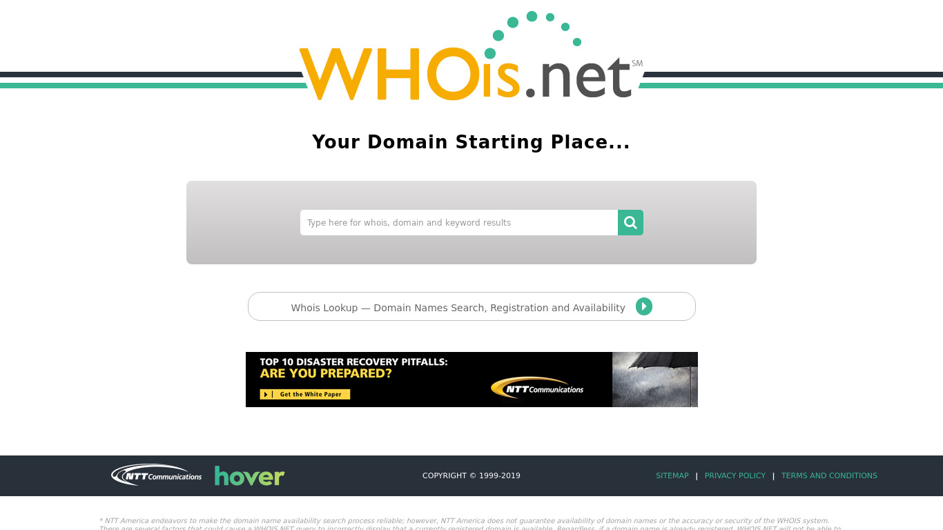 Whois.net Landing page