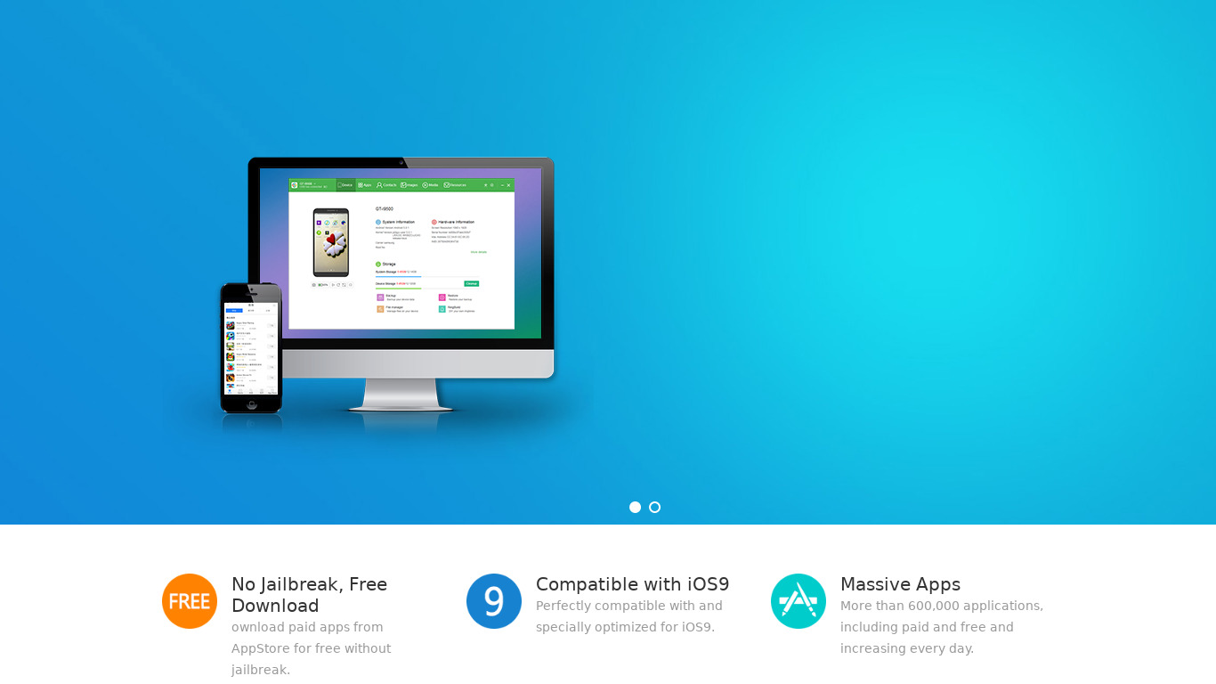 Android Sync for Windows Landing page