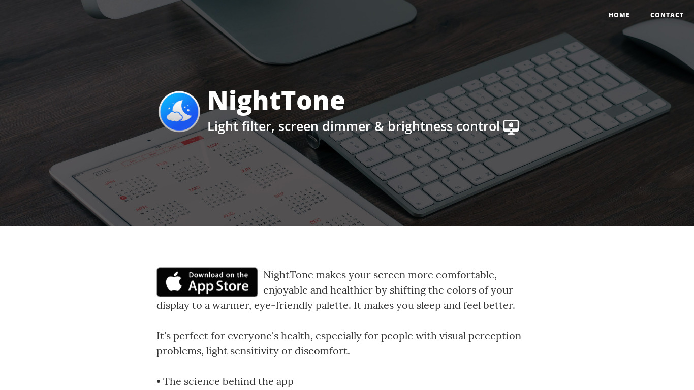 NightTone Landing page