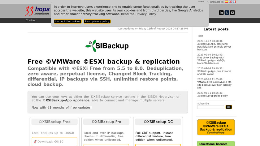 XSIBackup Landing Page