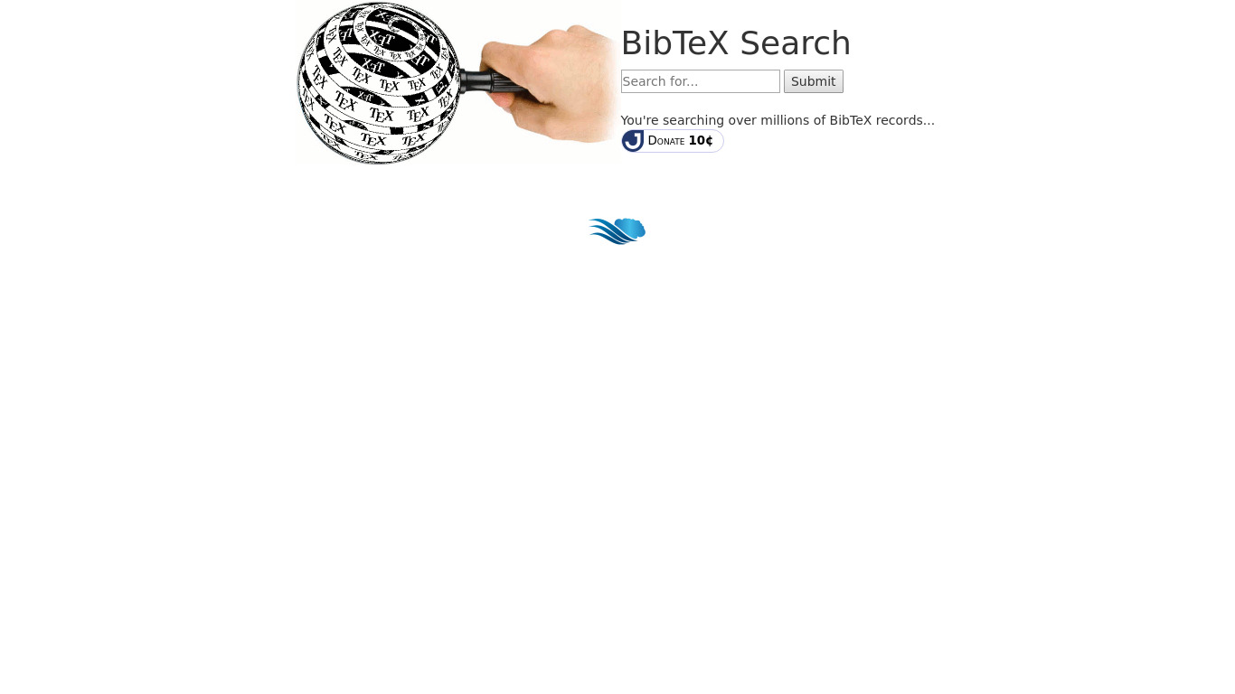 BibTeXSearch Landing page