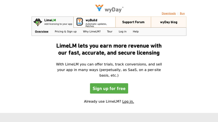 wyDay LimeLM Landing Page