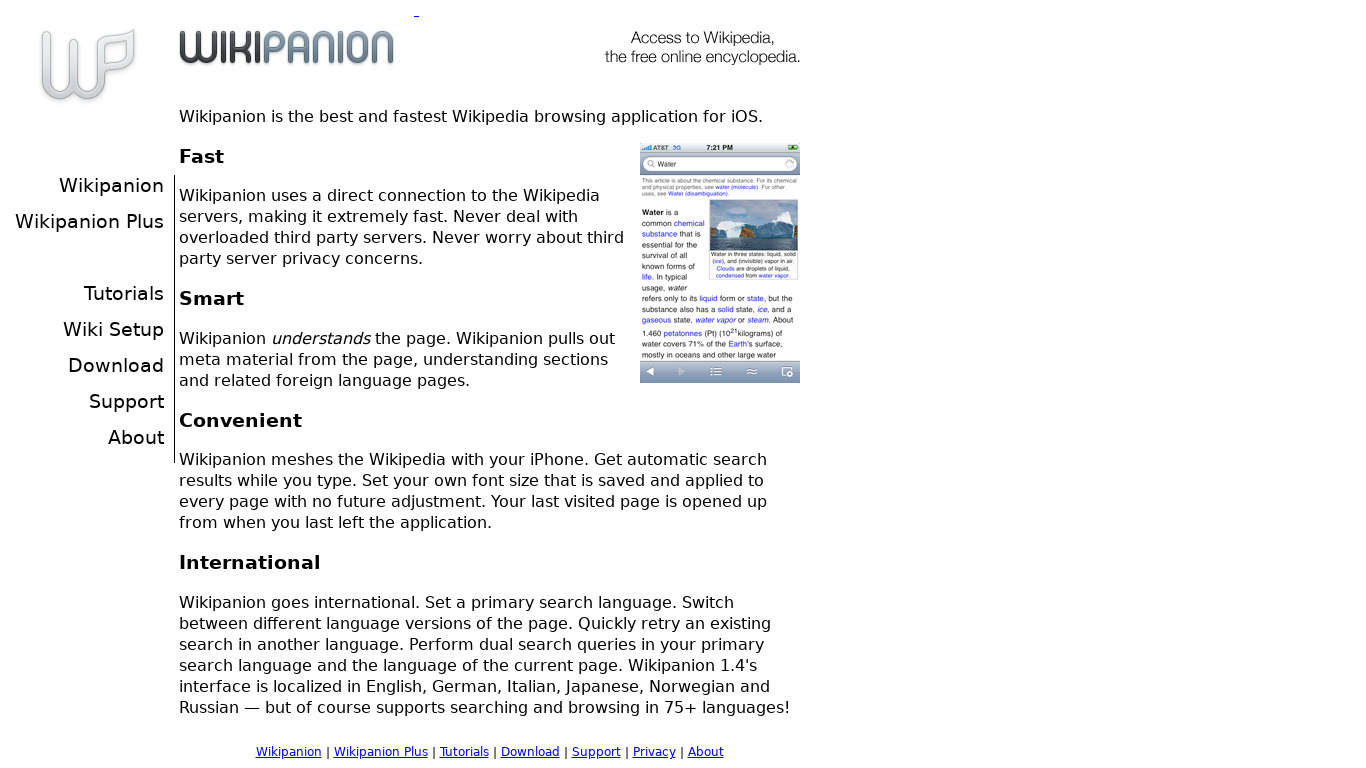 Wikipanion Landing page