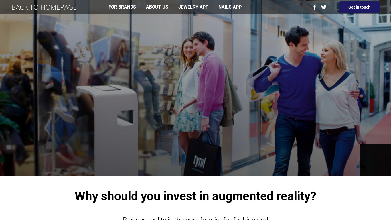 Tryon.guru Augmented Reality Kiosk Landing page