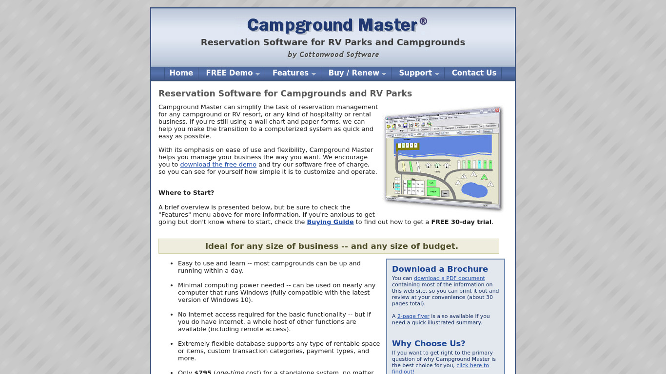 Campground Master Landing page