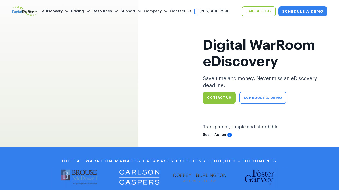 Digital WarRoom Landing page