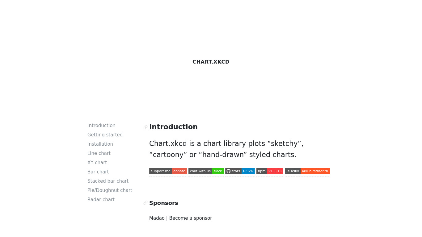 Chart.xkcd Landing page