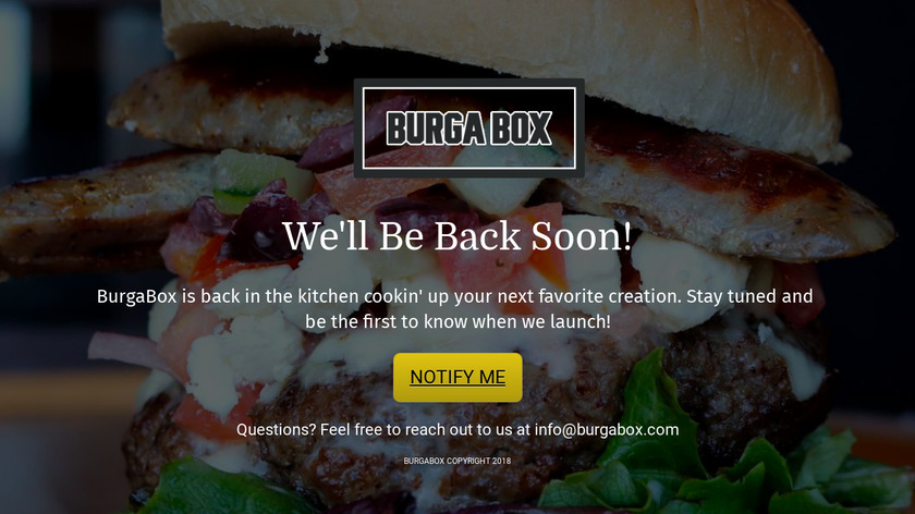 BurgaBox Landing Page