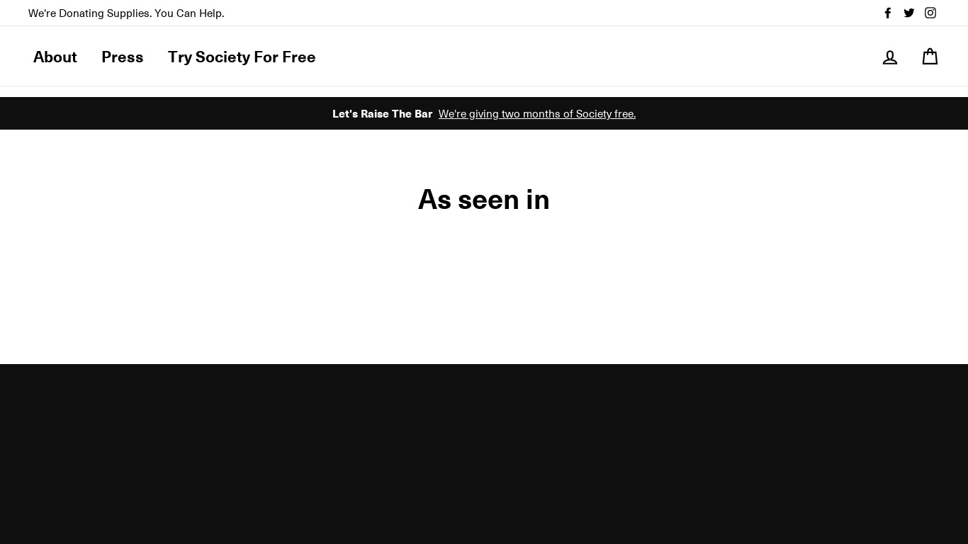 Society.co Landing page