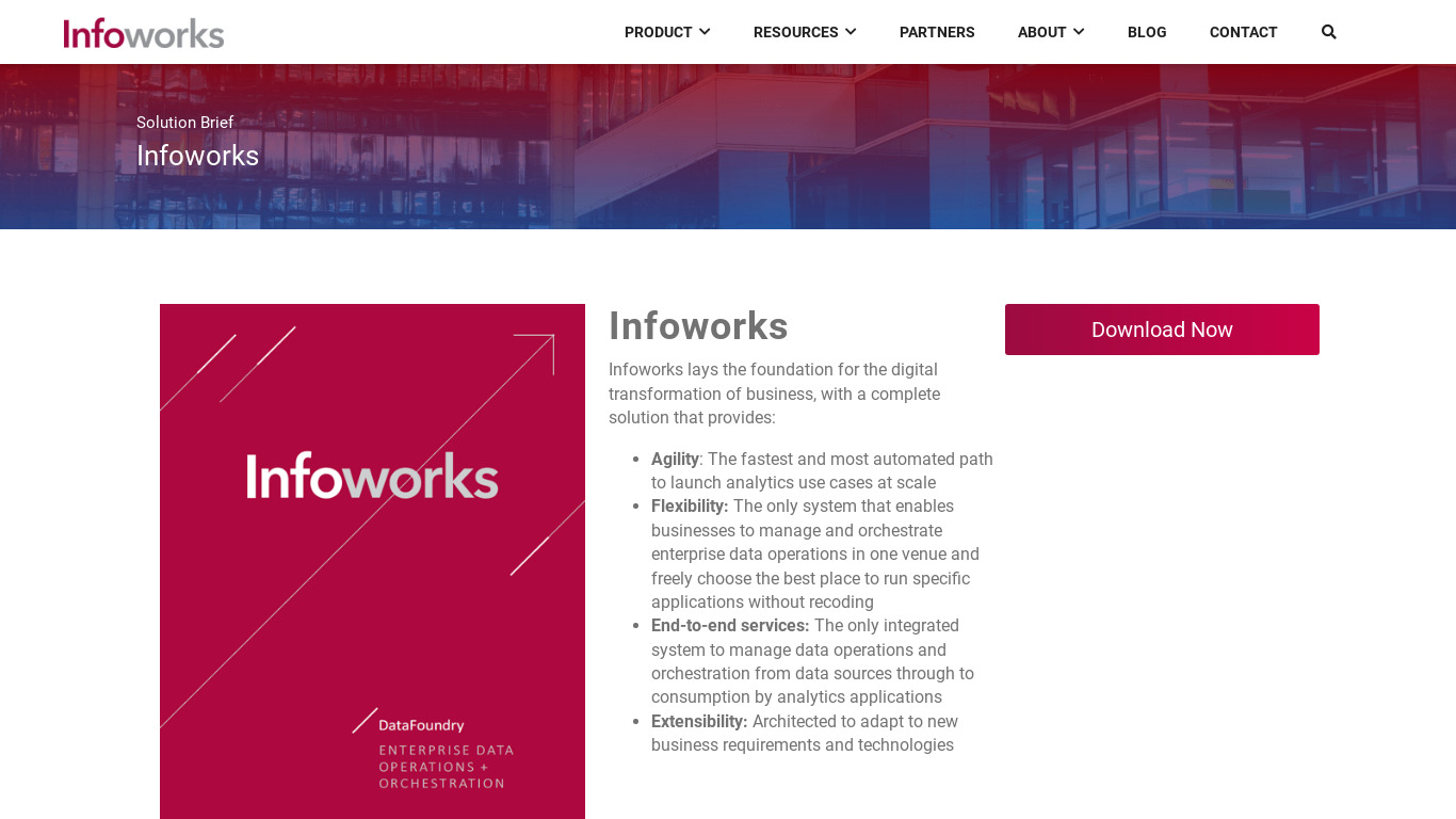 infoworks.io Infoworks Landing page