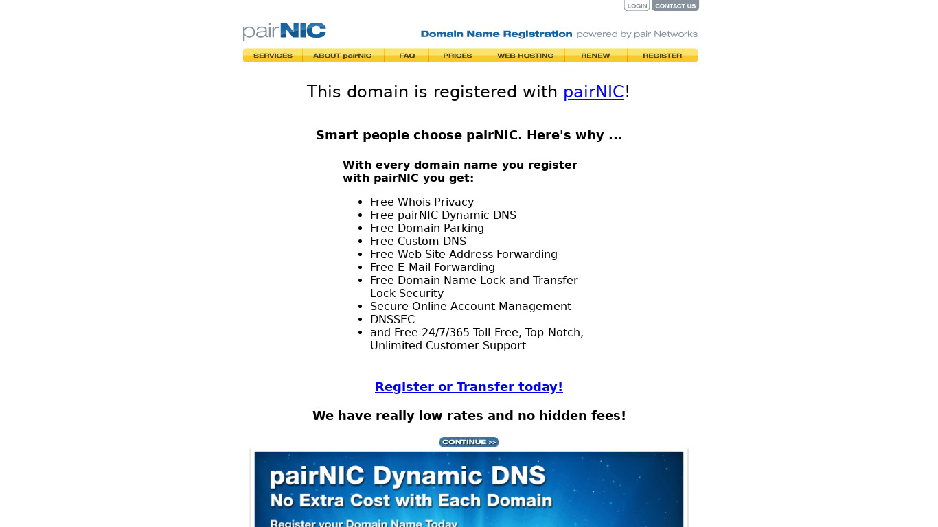 DNS Redirector Landing page