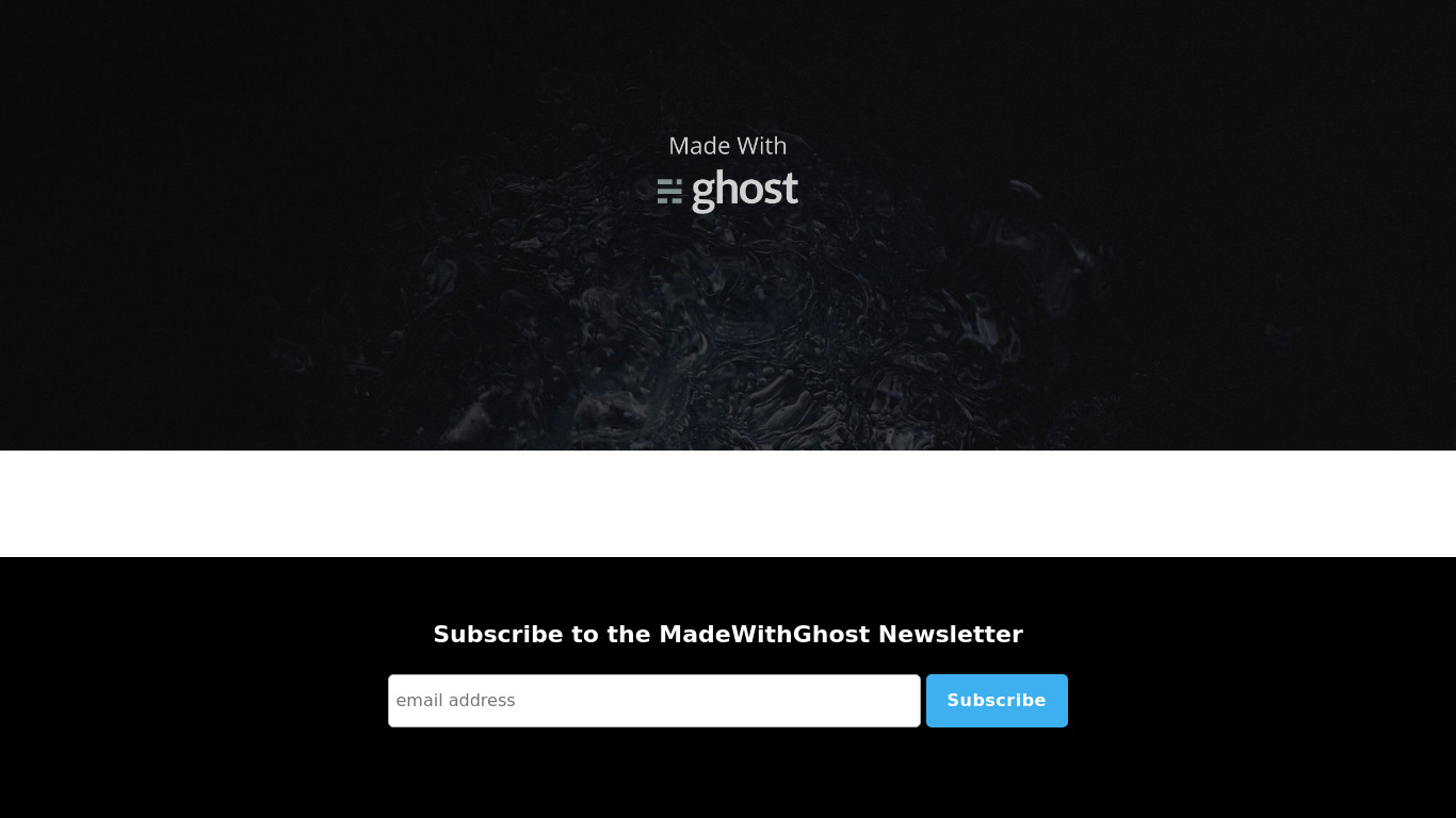 MadeWithGhost Landing page