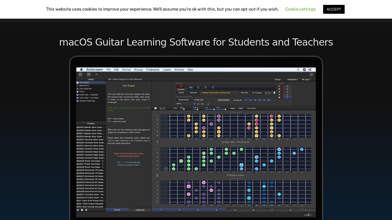 guitarLayers Landing page