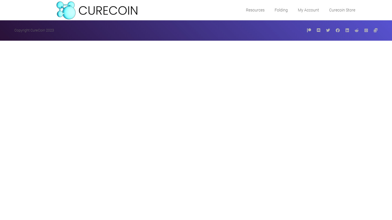 CureCoin Landing page