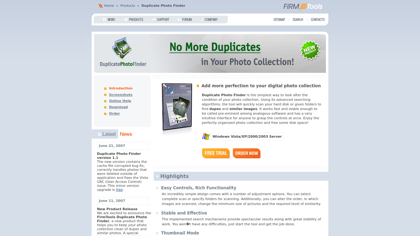 Duplicate Photo Finder Landing page