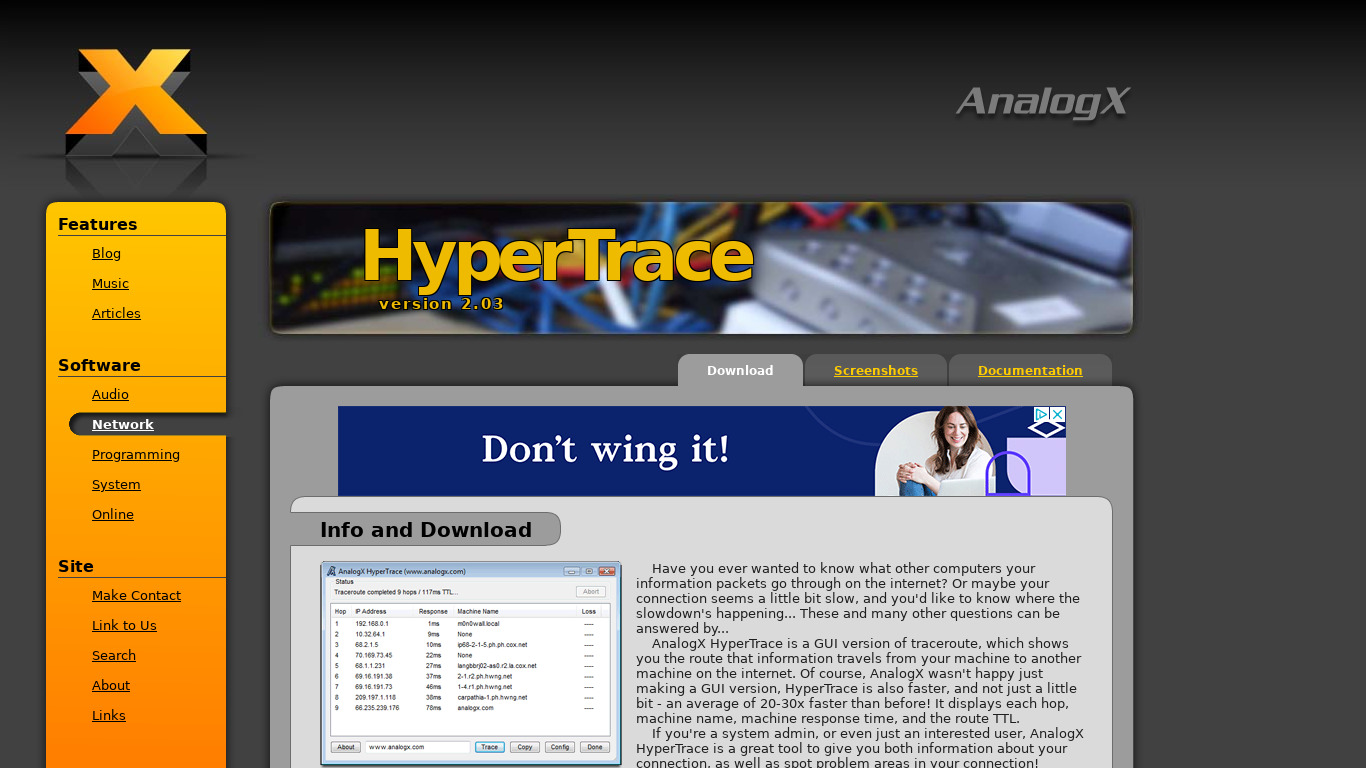 HyperTrace Landing page
