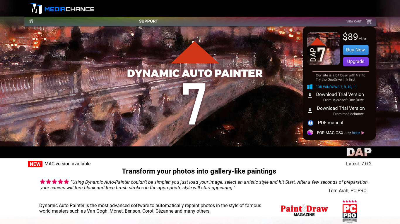 Dynamic Auto Painter Landing page