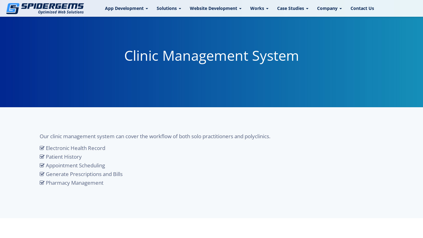 D Clinic Landing page