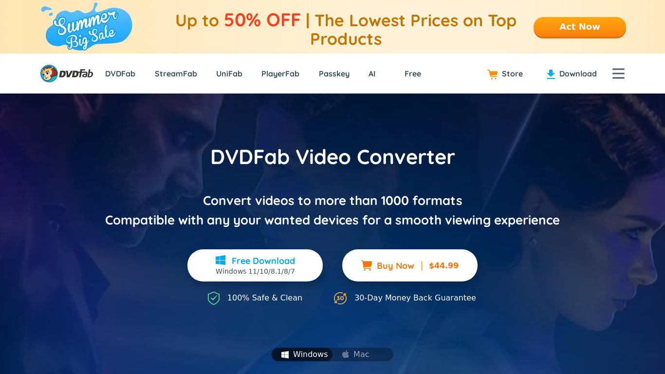 DVDFab Video Converter Landing page