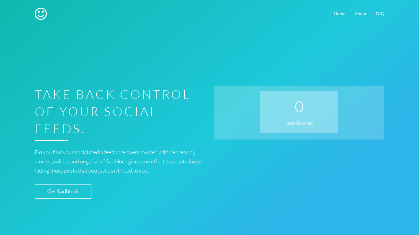 Sadblock Landing page