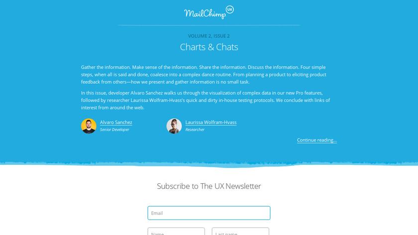 MailChimp UX Newsletter Landing Page
