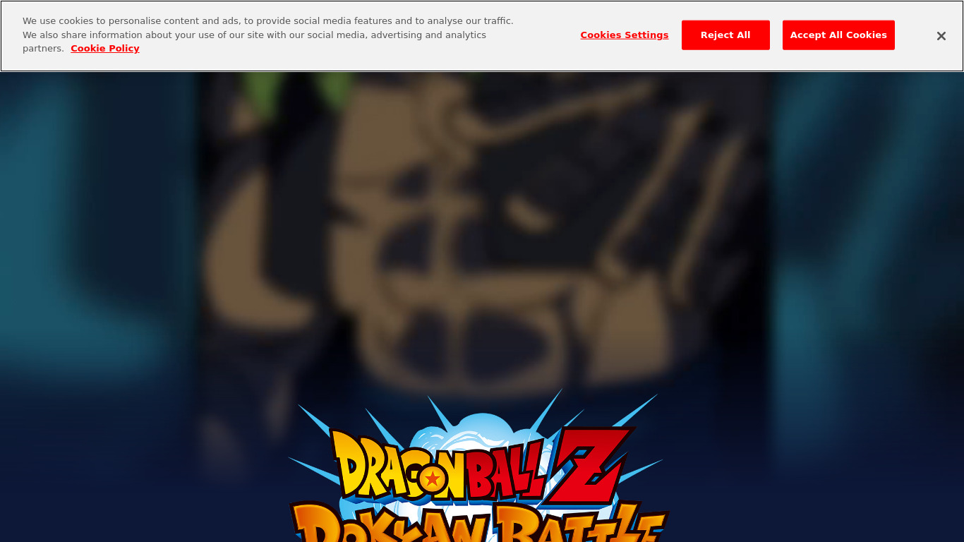 Dragon Ball Z Dokkan Battle Landing page