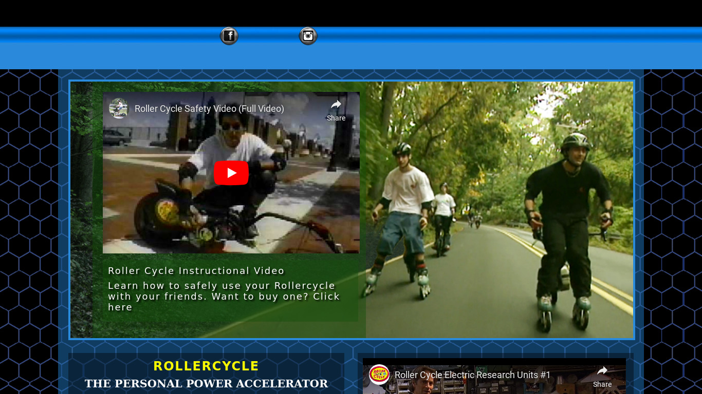 Roller Cycle Landing page