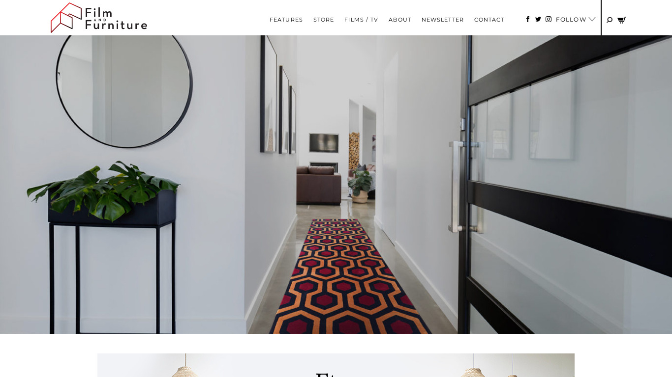 Film and Furniture Landing page