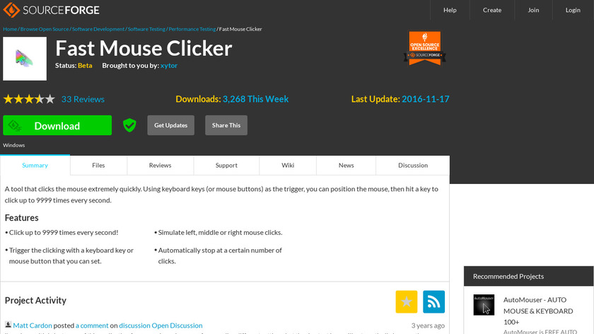 Fast Mouse Clicker Landing Page