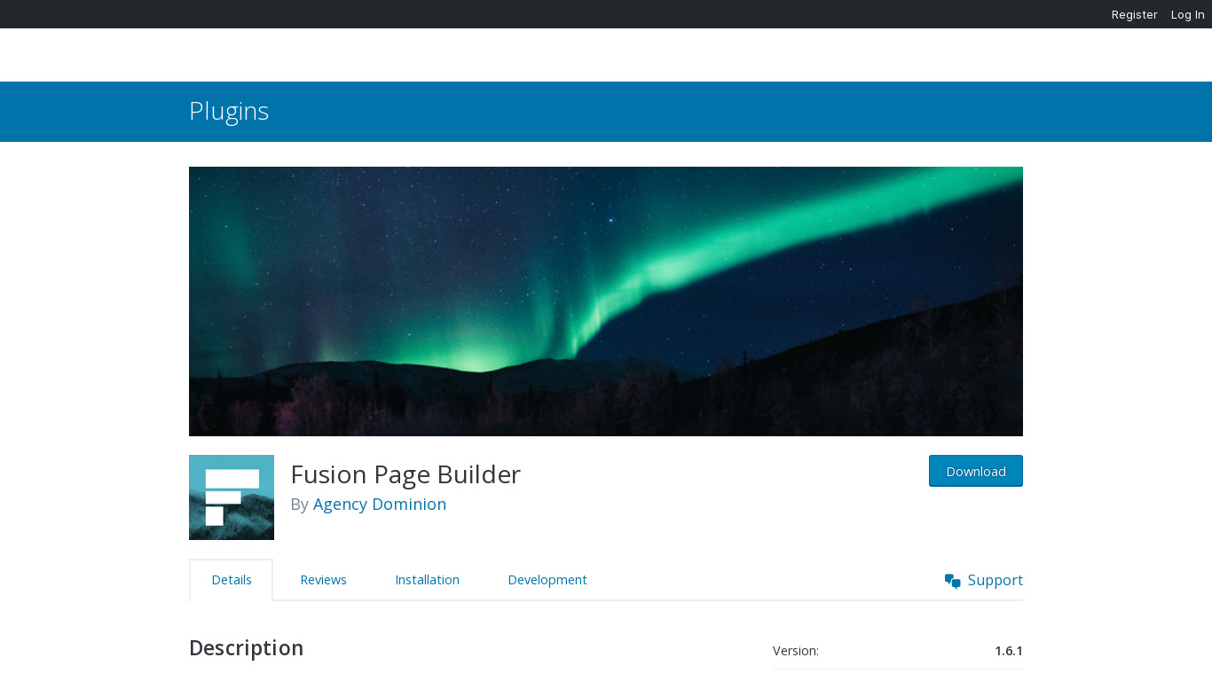 Fusion Page Builder Landing page