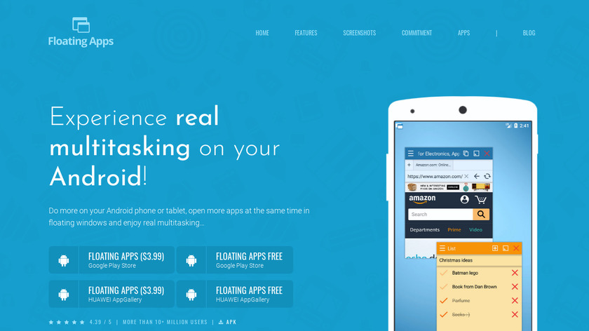 Floating Apps Landing Page