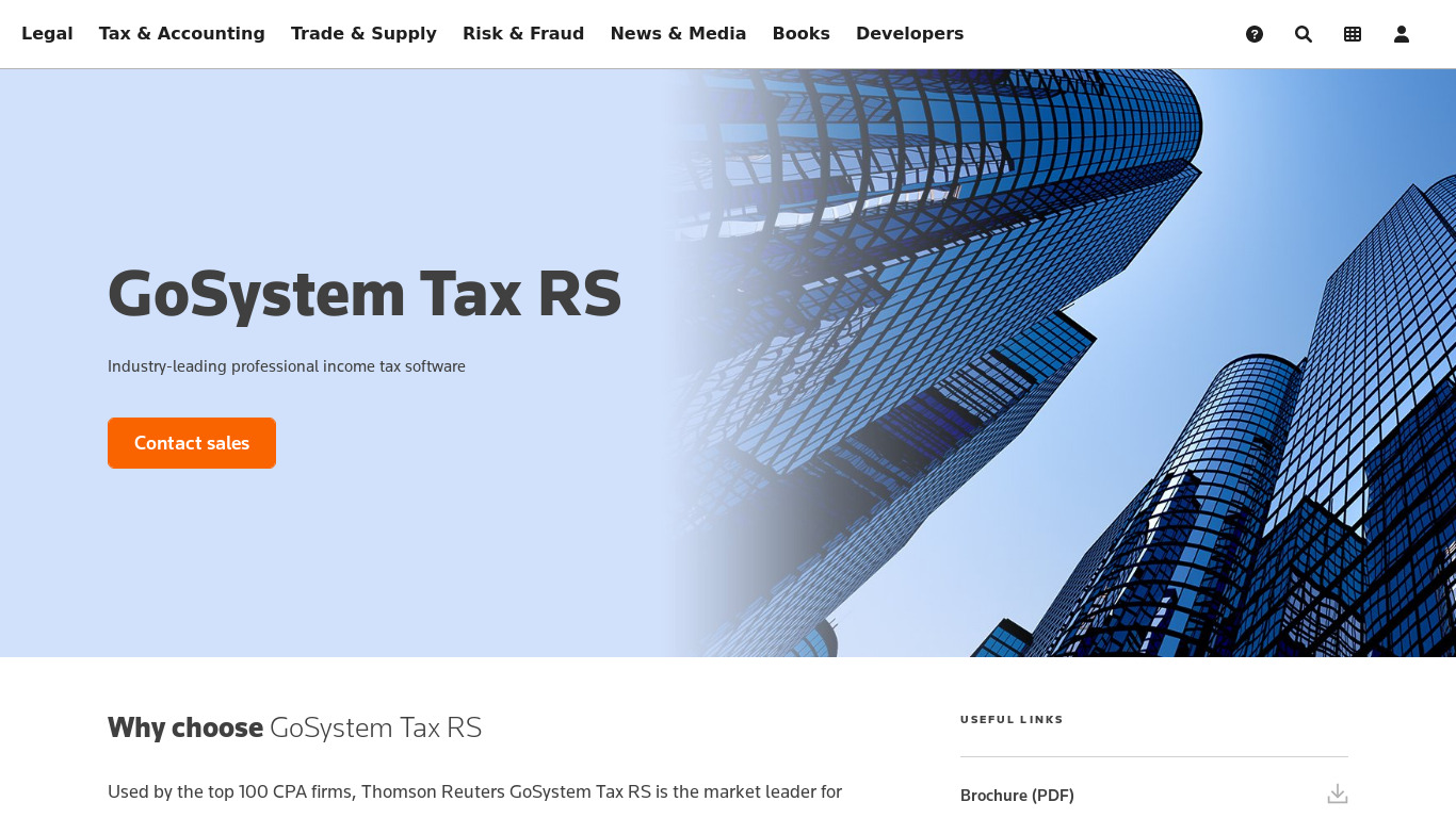 GoSystem Tax RS Landing page