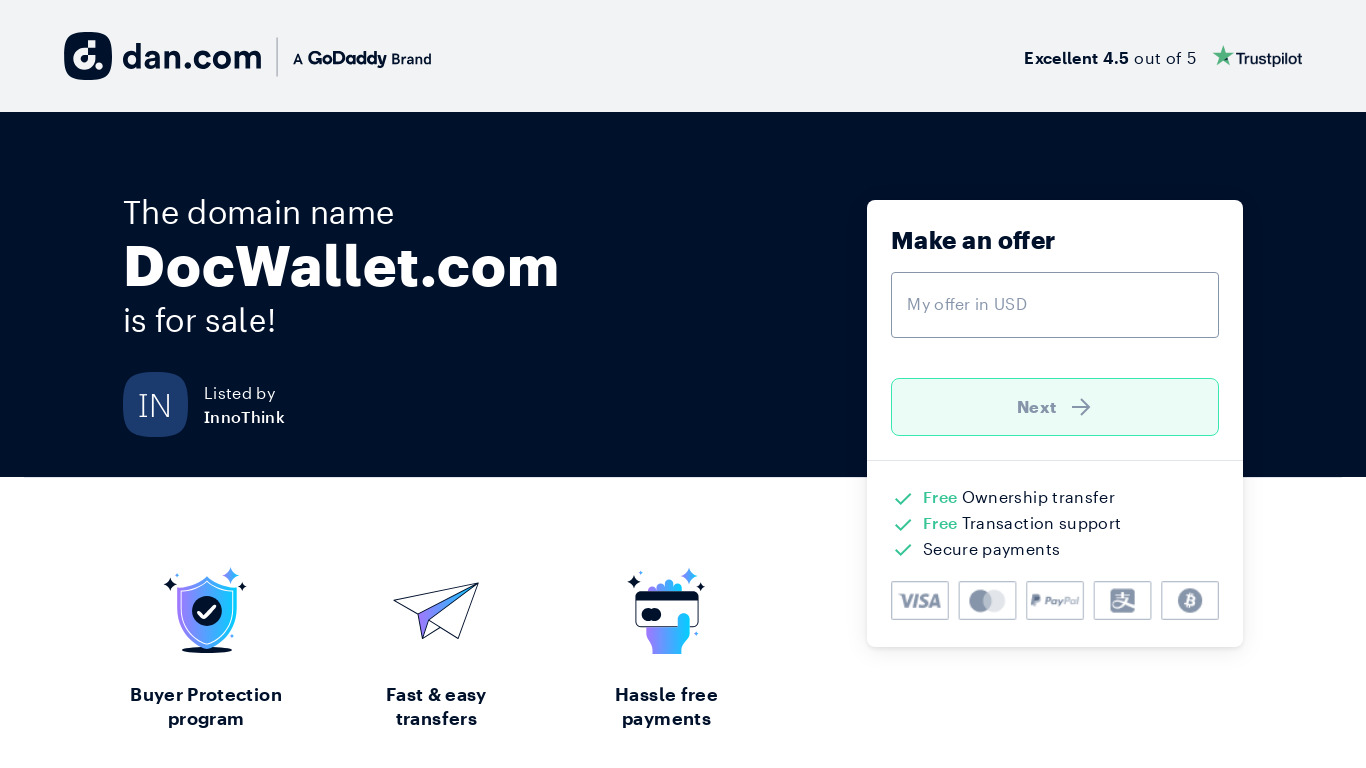 DocWallet Landing page