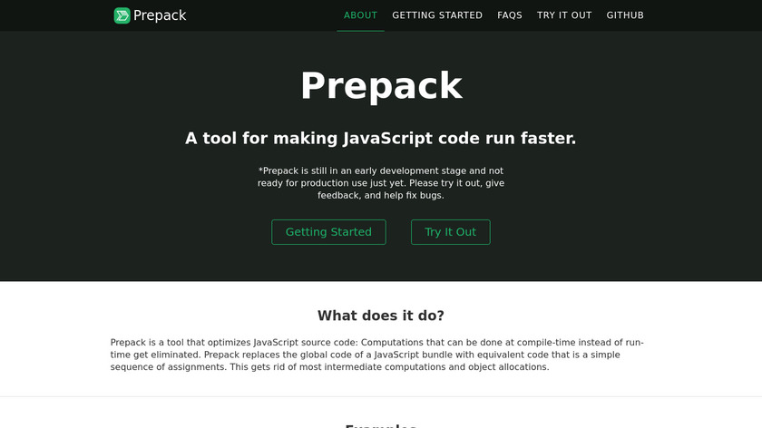 Prepack Landing Page