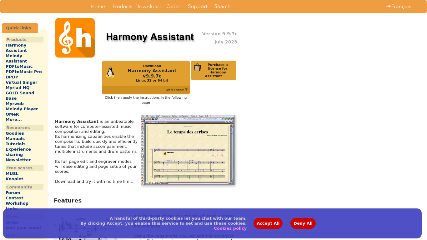 Harmony Assistant Landing page