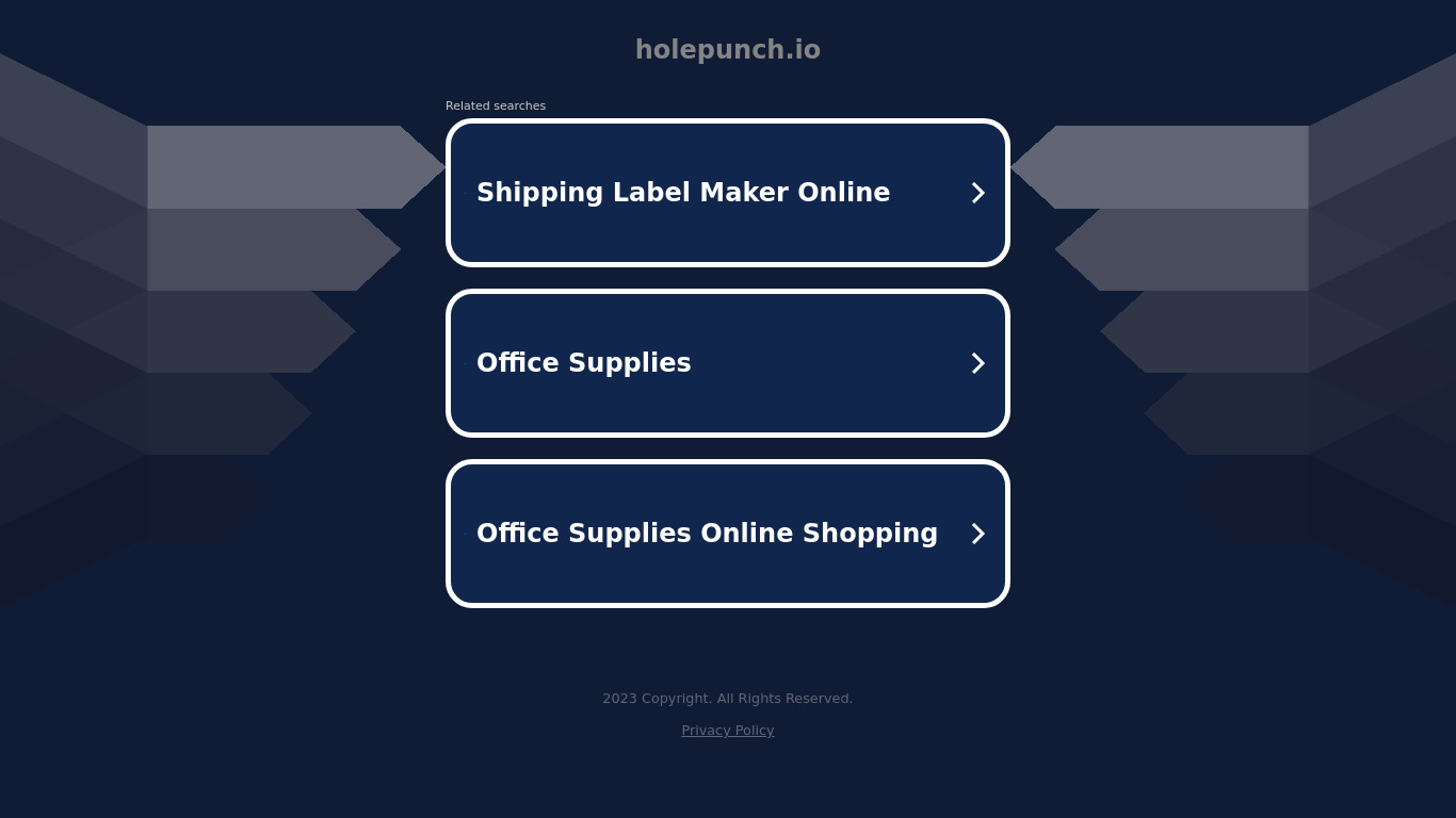 Holepunch Landing page