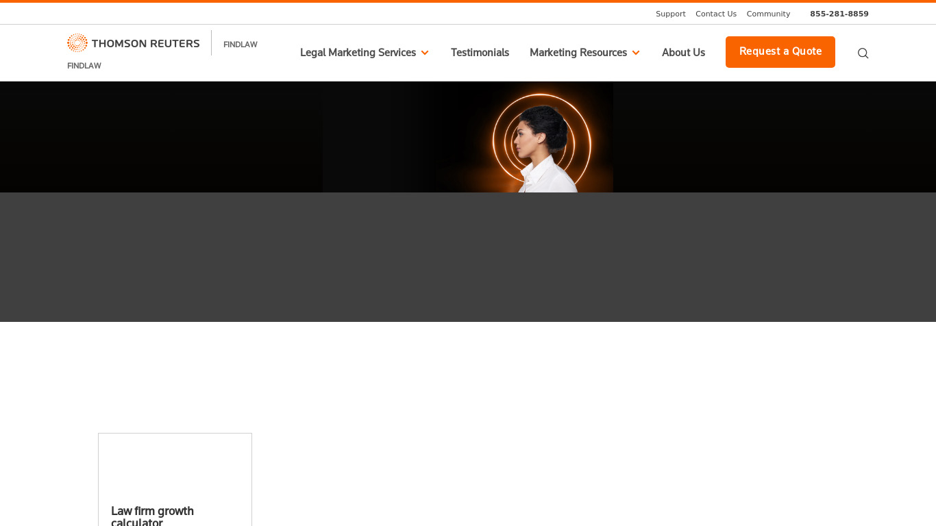 FindLaw Landing page