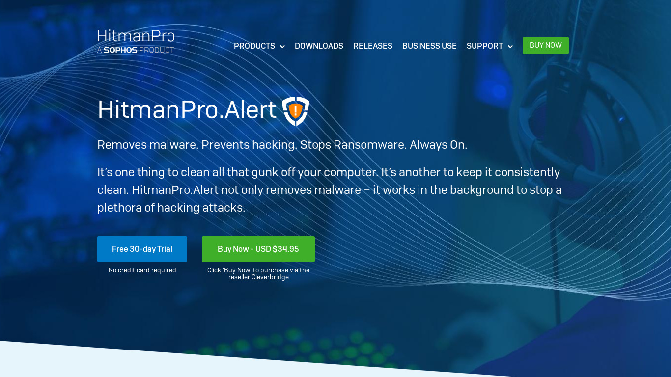 HitmanPro.Alert Landing page