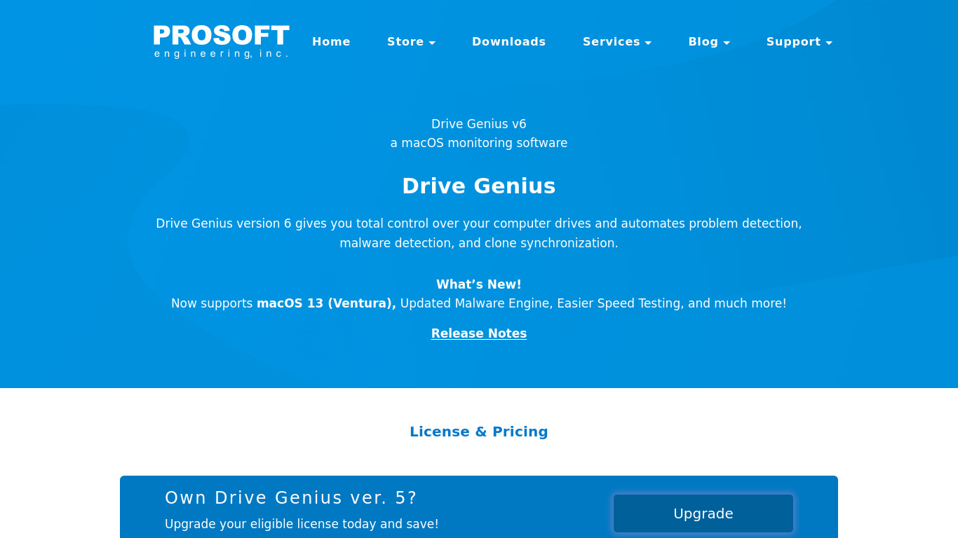 Drive Genius Landing page