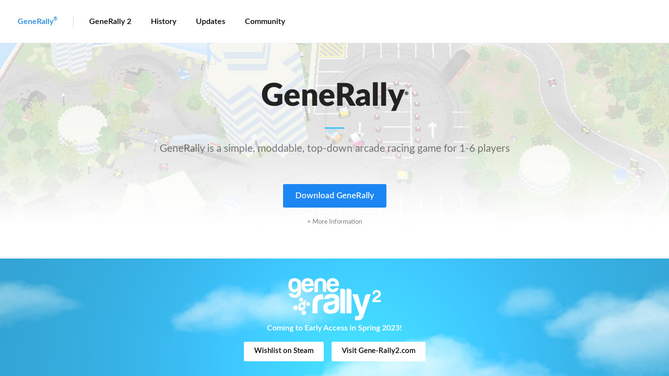GeneRally Landing page
